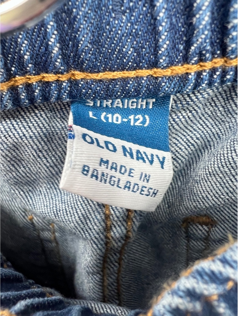 Old Navy Boys Kids L (10-12) Straight Leg Drawstring Elastic Waist Denim Jeans - Picture 3 of 4